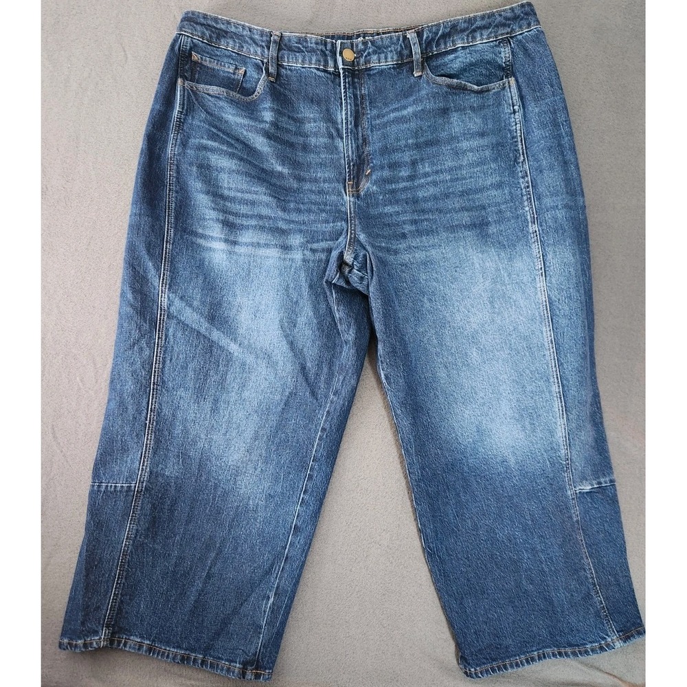 ANA A New Approach Barrel Jeans Womens Sz 24W Balloon Leg Highest Rise Blue NWT - Picture 1 of 13